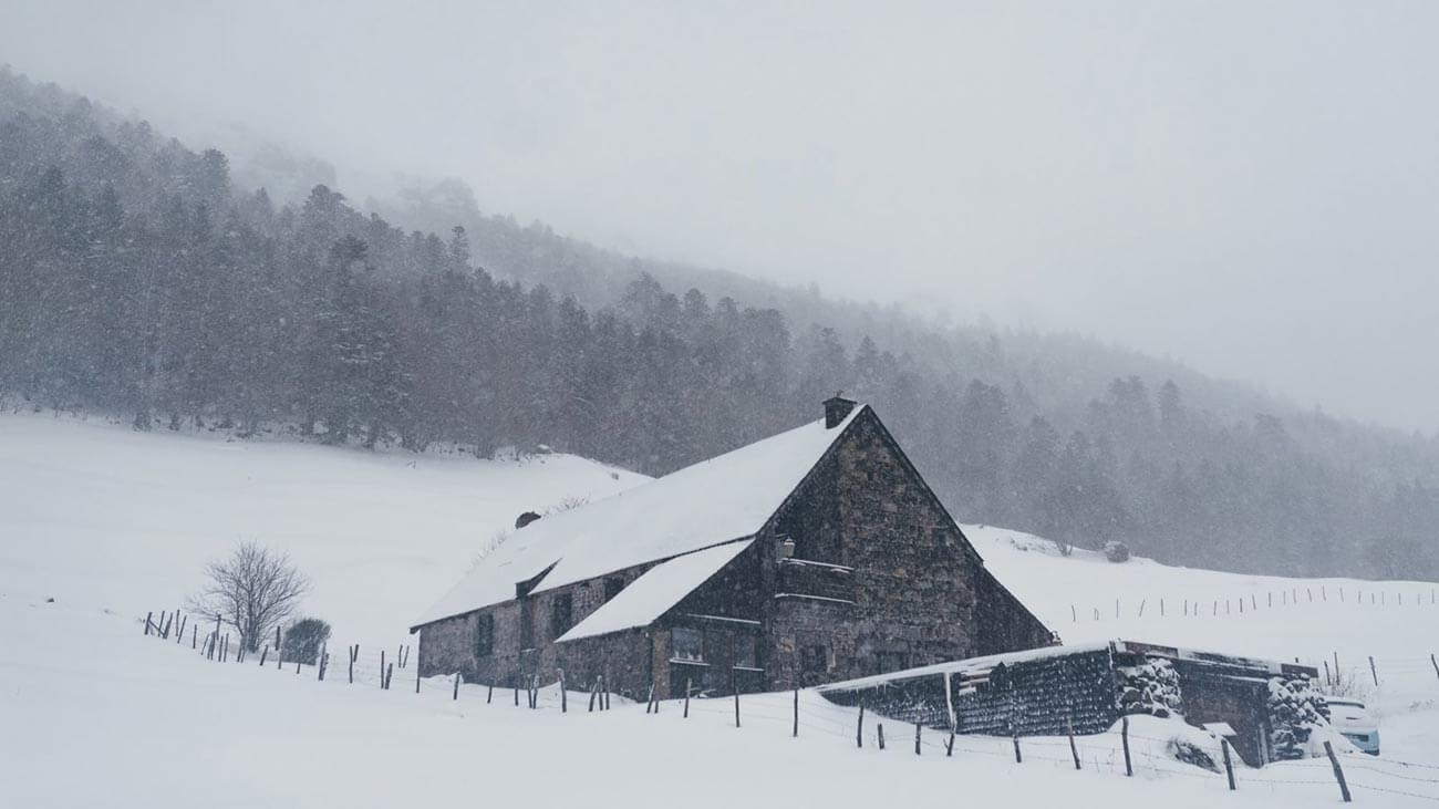 House buried in snow