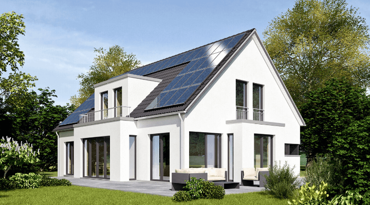 Clean home with solar panels